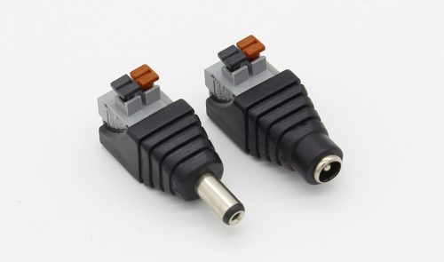 12V DC tápkábel (Jack) csatlakozó adapter aljzat gyorscsatlakozóval 5,5mm x 2,1mm  - ANYA/APA 