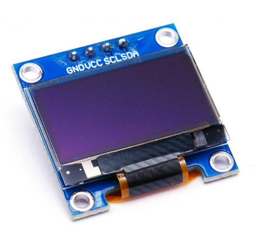 0.96" OLED Kijelző modul I2C kommunikációval kék háttérvilágítású 4 pin - forrasztott pin kivitelű
