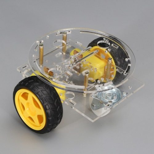 DIY Robotautó kör alakú alváz KIT DC motorral és elemtartóval