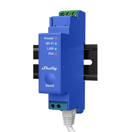 Shelly PRO 1 DIN-sínre szerelhető WiFi + Ethernet + Bluetooth kompatibilis, 16A okosrelé, feszültségmentes kapcsolásra is