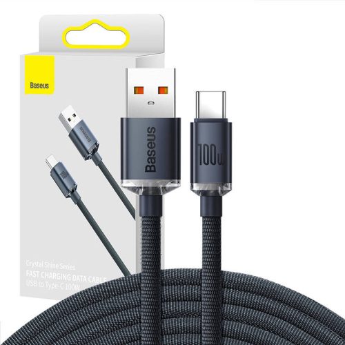 Baseus Crystal Shine USB-USB-C kábel, 100W, 1,2m (fekete)