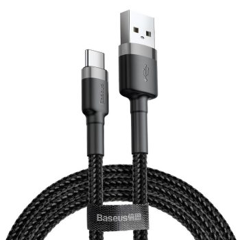 USB-USB-C kábel Baseus Cafule 3A 0,5m (szürke-fekete)