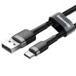 USB-USB-C kábel Baseus Cafule 3A 0,5m (szürke-fekete)
