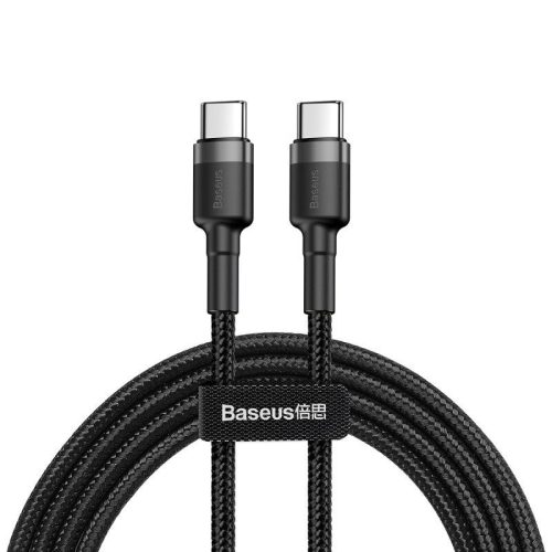 Baseus Cafule PD 2.0 QC 3.0 60 W USB-C – USB-C PD kábel 2 m (fekete-szürke)