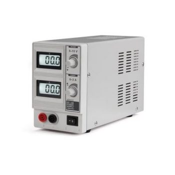   Velleman - LABPS1503 - DC labortápegység két LCD kijelzővel / 0-15 VDC / 0-3A /