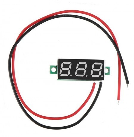 Mini digitális voltmérő - kétvezetékes- 0,28" kijelző - 2,5V-30V -ZÖLD