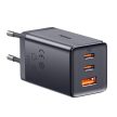 Baseus GaN5 Power Charger, 2x USB-C + USB, 65W teljesítmény + 1 méteres kábel (szürke)