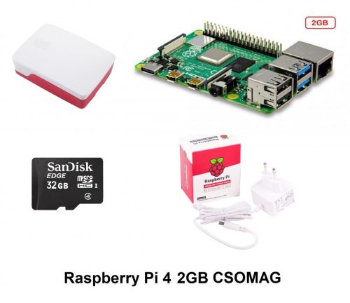 Hivatalos Csomag - Raspberry PI4 / 2GB - 32GB microSD-vel