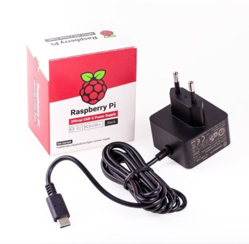 Raspberry Pi hálózati adapter 5.1VDC 3.0A USB-C Fekete