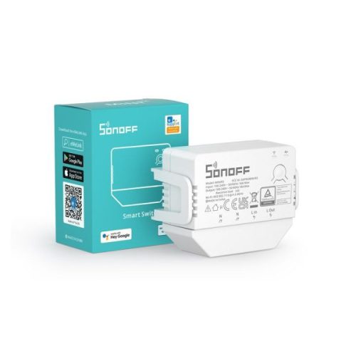 Sonoff Mini R3 WiFi + eWeLink-Remote, internetről távvezérelhető, 16A-es okosrelé, DIY-üzemmóddal (REST API)