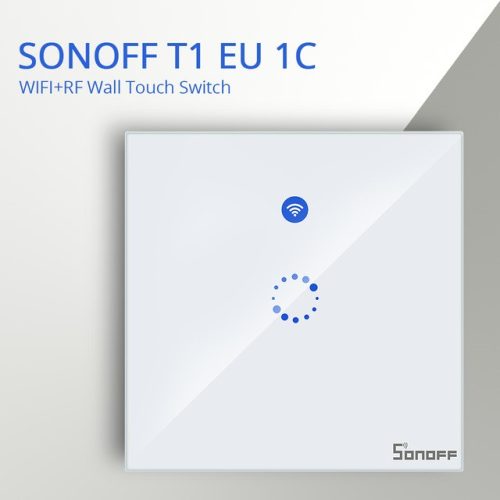 Sonoff T1 EU 1C WiFi-s + rádióvezérlésű, távvezérelhető, érintős villanykapcsoló