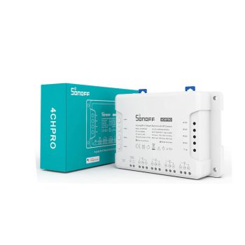   Sonoff 4CH PRO R3 WiFi-s és RF-es, négy áramkörhöz, intereneten keresztül vezérelhető kapcsoló relé