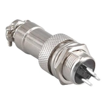 GX12-3P-MF ipari egyenes csatlakozó - 3 pin (APA-ANYA)