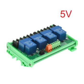   4 csatornás 5V 30A relé modul - LOW/HIGH trigger optocsatolóval DIN kalapsínes